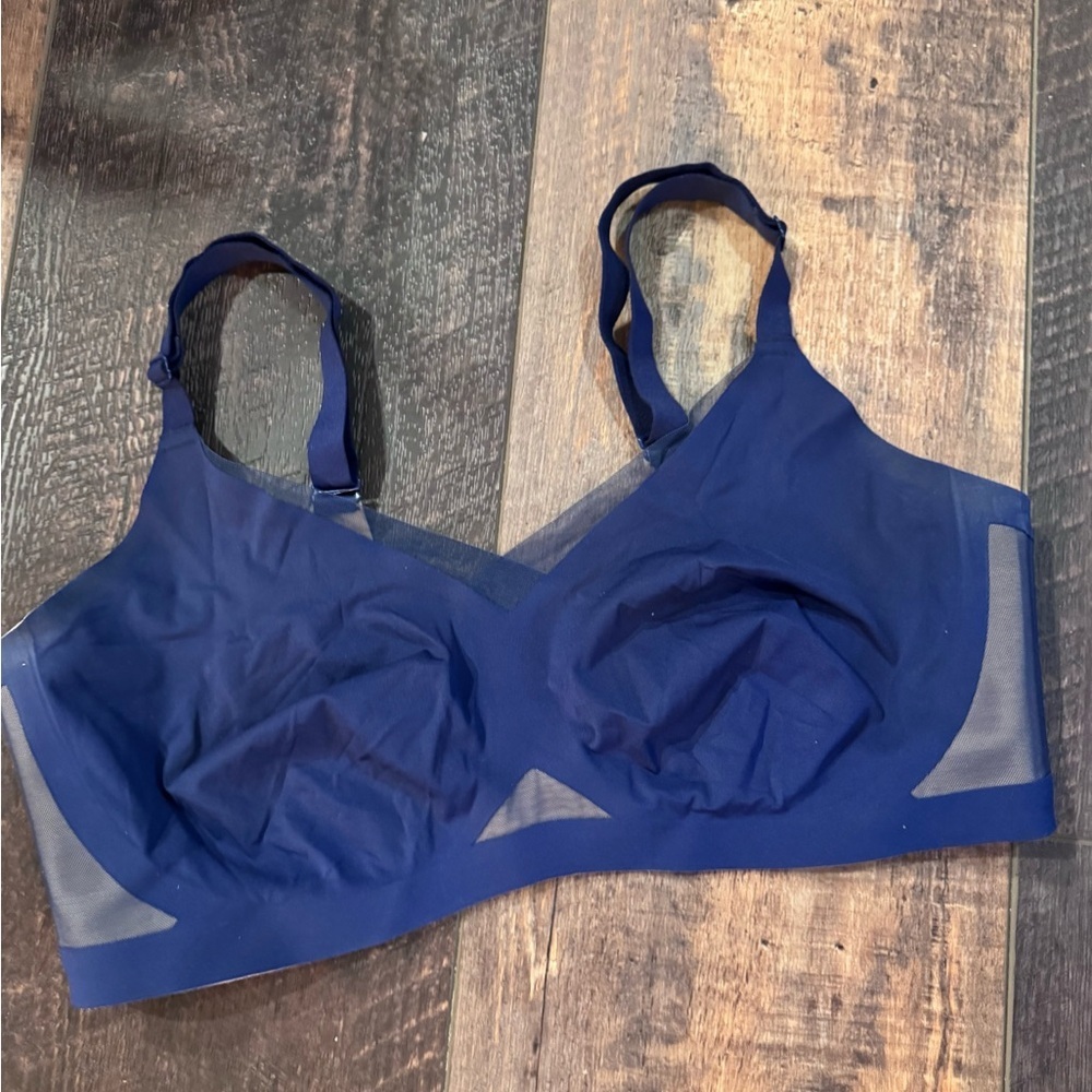 Honeylove Wireless Support Bra 1X Navy Blue No Pads